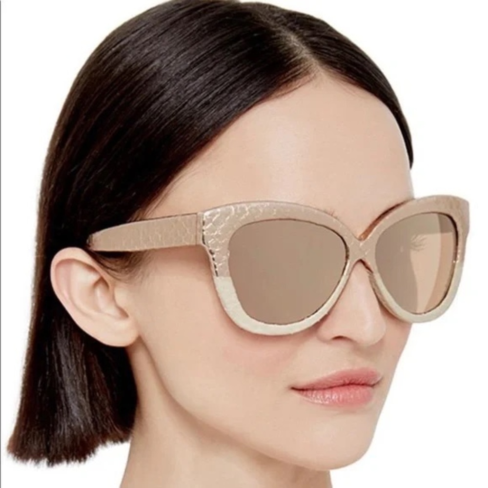 Linda Farrow  Cat eye snakeskin sunglasses
